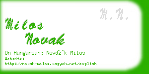 milos novak business card